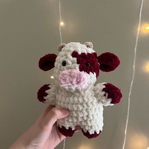 red crochet cow
